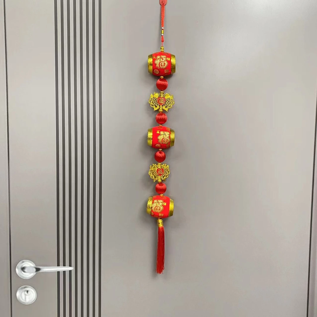 大号印花鼓年年有余植绒布乔迁挂件客厅沙发背景墙装饰喜庆用品