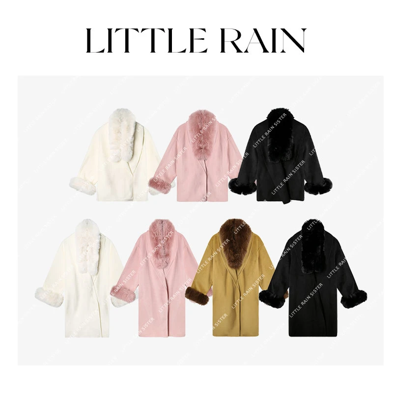 【小雨姐姐专属】秋冬设计师宽松百搭中长款韩版气质双面呢羊毛大衣