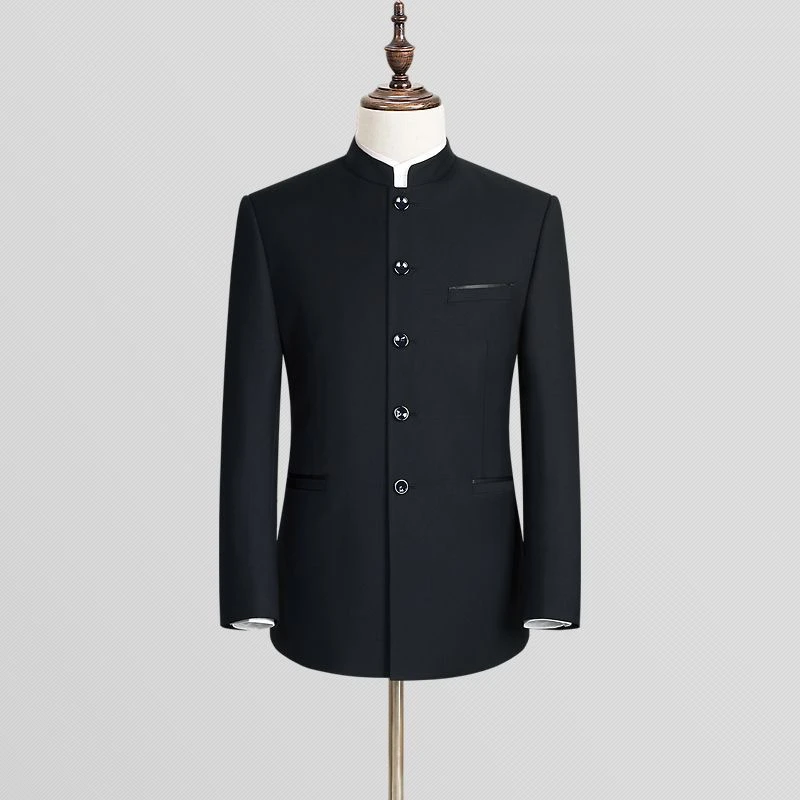 中华立领单上衣春秋冬外套中山装商务休闲表演宴会主持免烫唐装