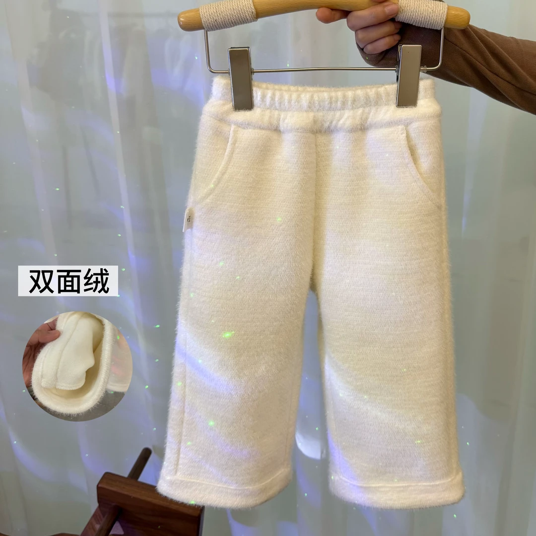 【鱼子酱0-5度】D25179K加绒闪闪直筒裤中小童女童童装