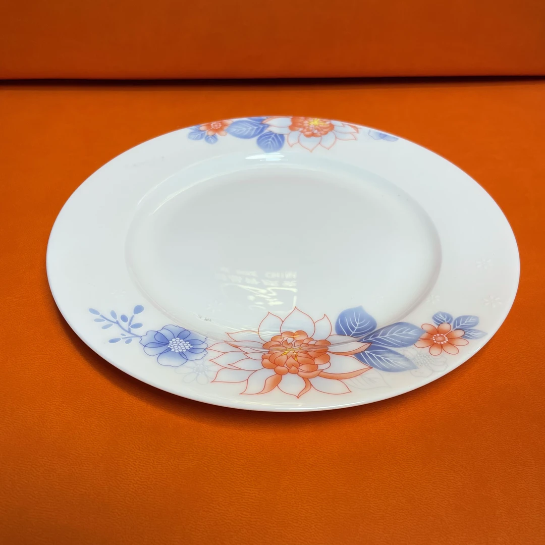 A248】木棉花8英寸平盘4只唐山骨瓷家用餐具日式餐盘简约陶瓷