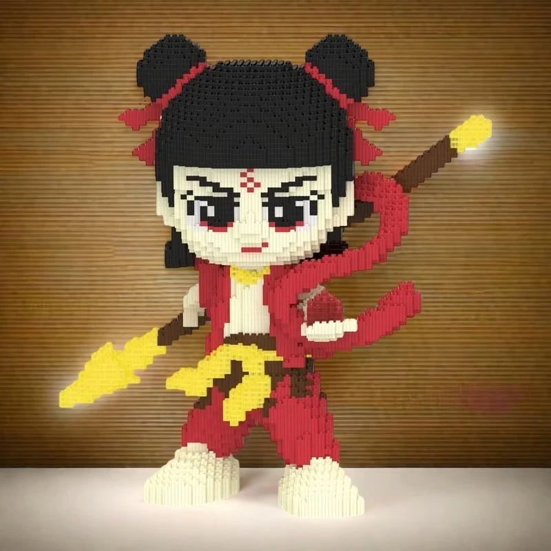 2025正版哪吒熬炳积木乐高串联大颗粒立体拼搭摆件男女孩玩具礼物