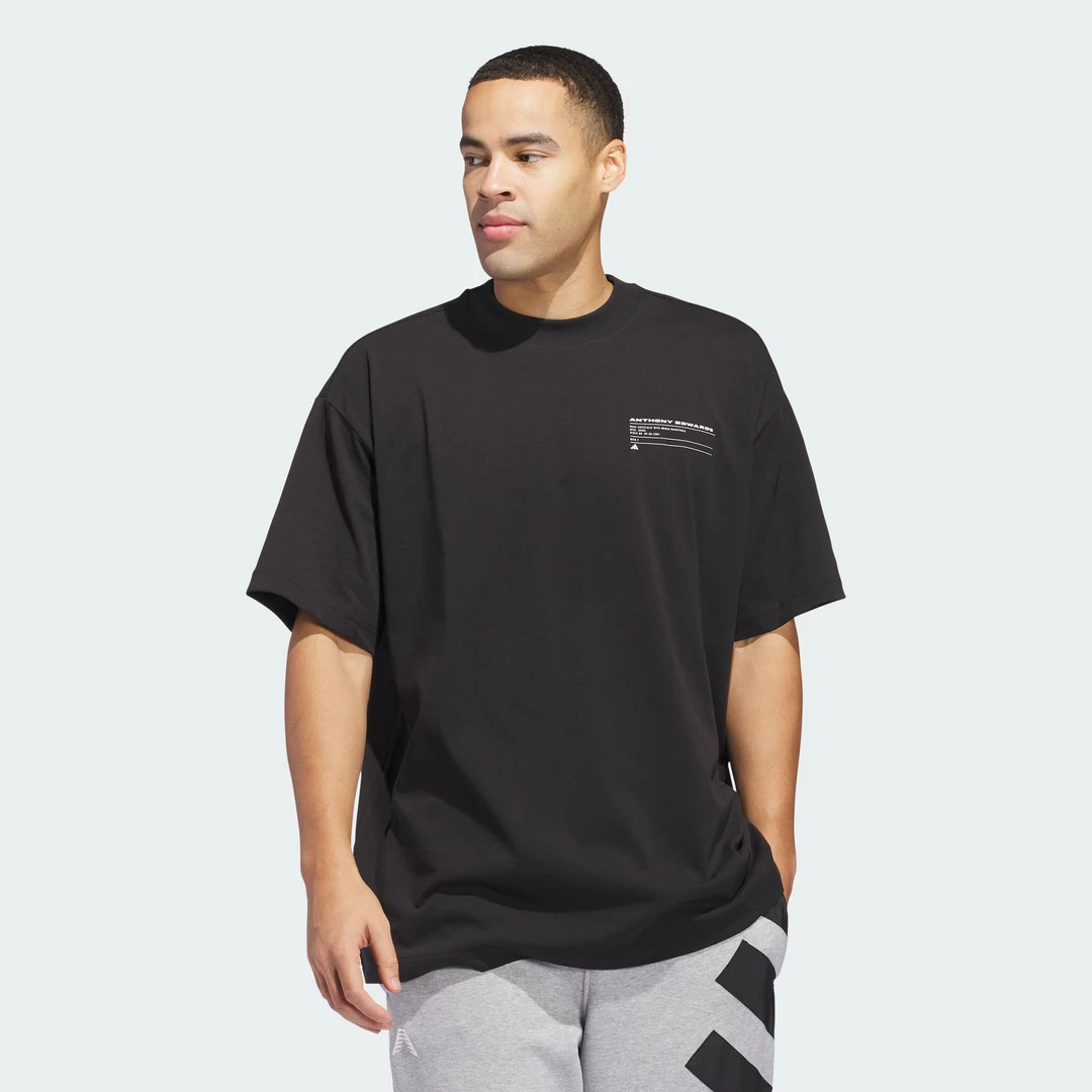 adidas/阿迪达斯爱德华兹纯棉篮球运动宽松短袖T恤JY3972