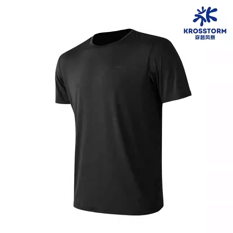 KROSSTORM穿越风暴户外男弹力夏透气运动休闲 轻凉速干T恤110077