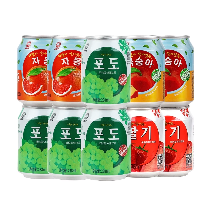 【国庆大促】九日果肉果汁饮料10瓶（葡萄味草莓味桃子味西柚味）冷饮