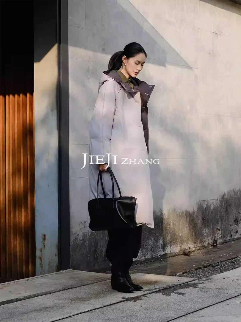 【JIEJI ZHANG】波兰进口绒高级定制秋冬百搭双面穿鹅绒服351341