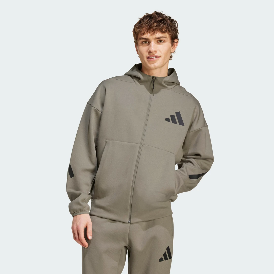 adidas/阿迪达斯黑标制服亲肤柔软轻薄休闲运动连帽外套JD9600