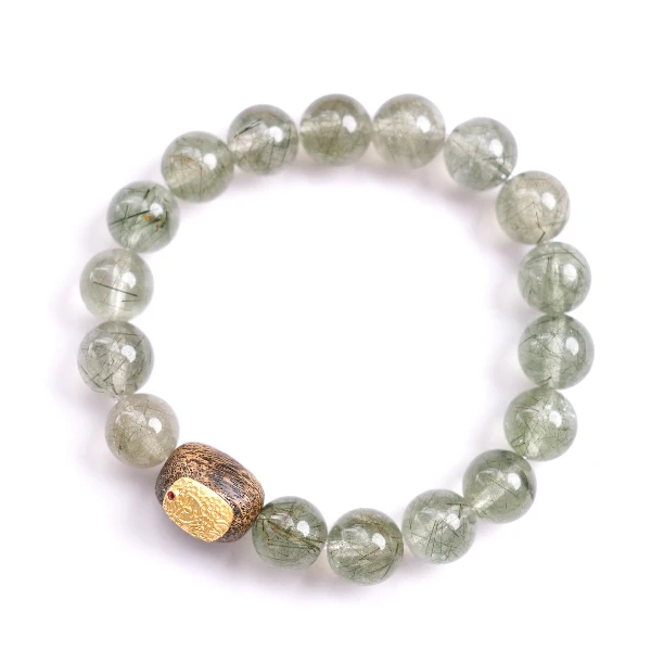 合金手链 五行木系绿发男款手串手链手工简约