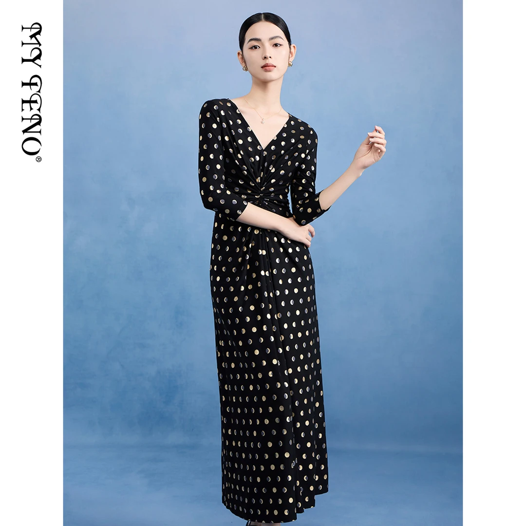 【小熊专属】女装连衣裙大码显瘦时尚气质黑色VDSC78DRX0优雅