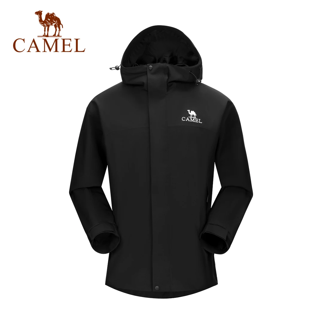 骆驼雨神系列单层冲锋衣防风防水连帽外套男女同款733CAFO013