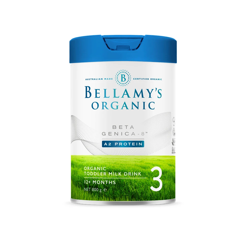 【达人专属】贝拉米白金A2蛋白有机3段DHA宝宝配方牛奶1-2岁800g