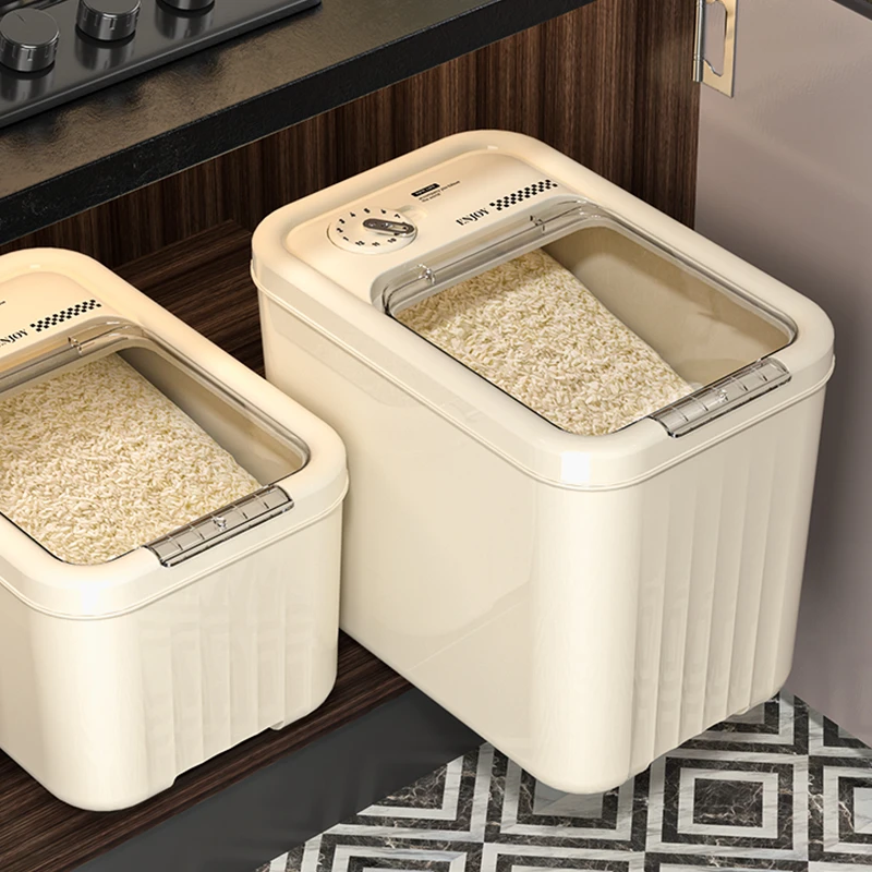 奶油风家用米桶防虫防潮密封罐米缸厨房大米收纳盒面粉储物