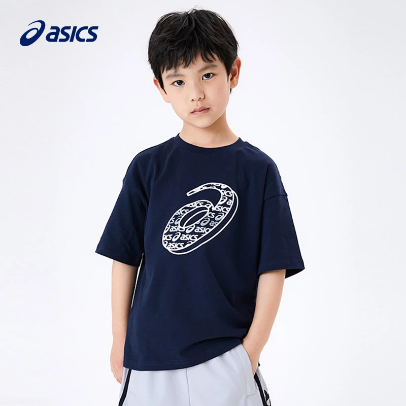 Asics亚瑟士童装夏男女童休闲运动短袖T恤332221173101