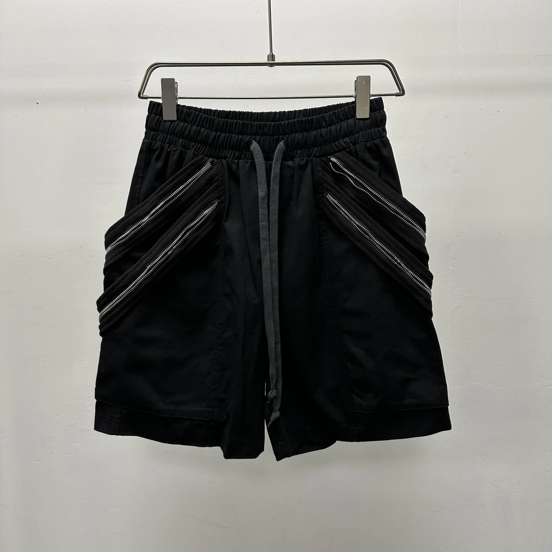 【冷目先生】暗黑重工拼接双拉链 夏季男中裤 DK-002
