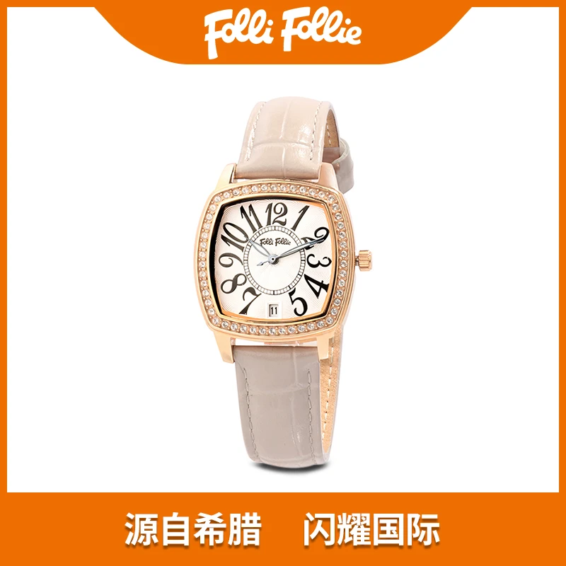 【香港LISA专属】follifollie时尚轻奢气质百搭永恒系列酒桶形腕表