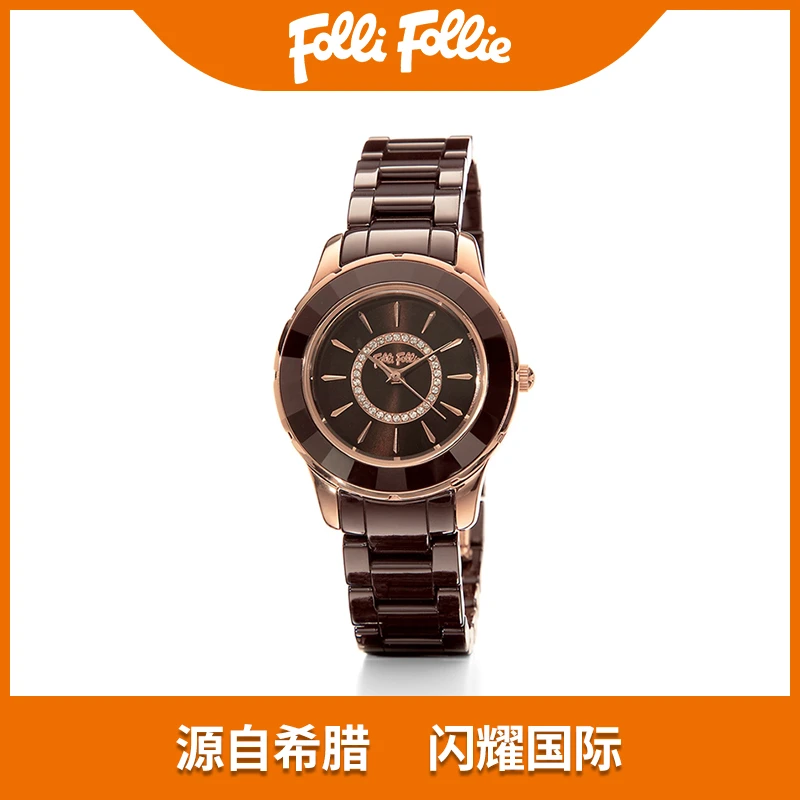 follifollie气质轻奢时尚百搭陶瓷明细同款女士腕表经典大气