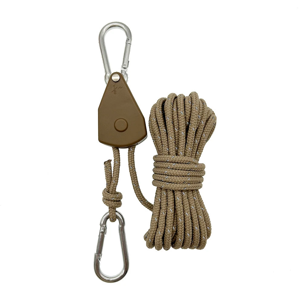 户外野营防风绳天幕风绳彩色帐篷绳拉紧器加粗防风绳滑轮锁扣调节