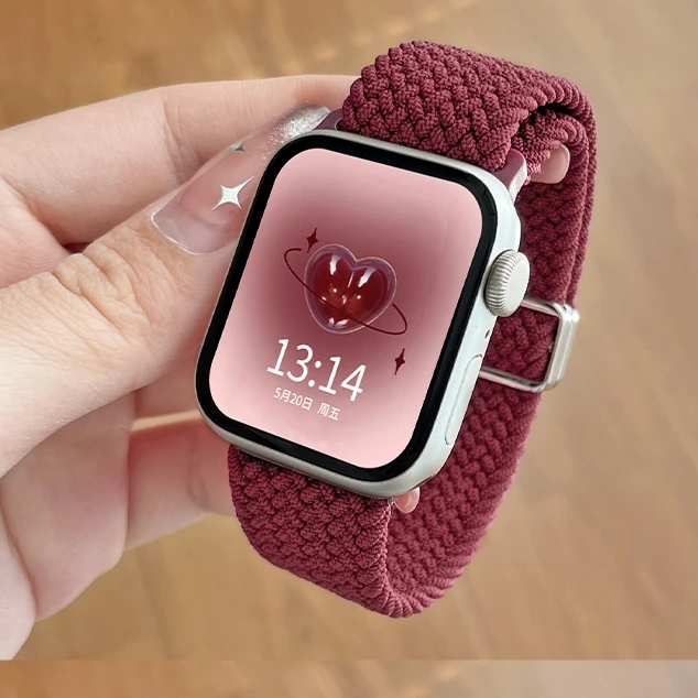 适用iwatch表带编织磁吸款9/8/7/6/se温馨柔软新款创意女款高级感