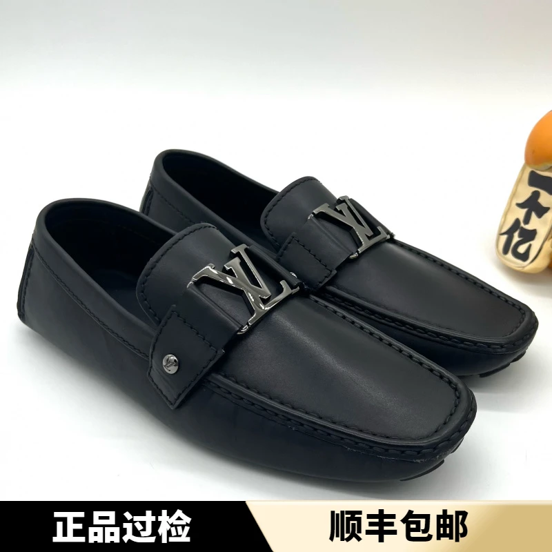 未使用 LouisVuitton/路易威登 全新黑色全银标皮面驾车鞋 多尺码