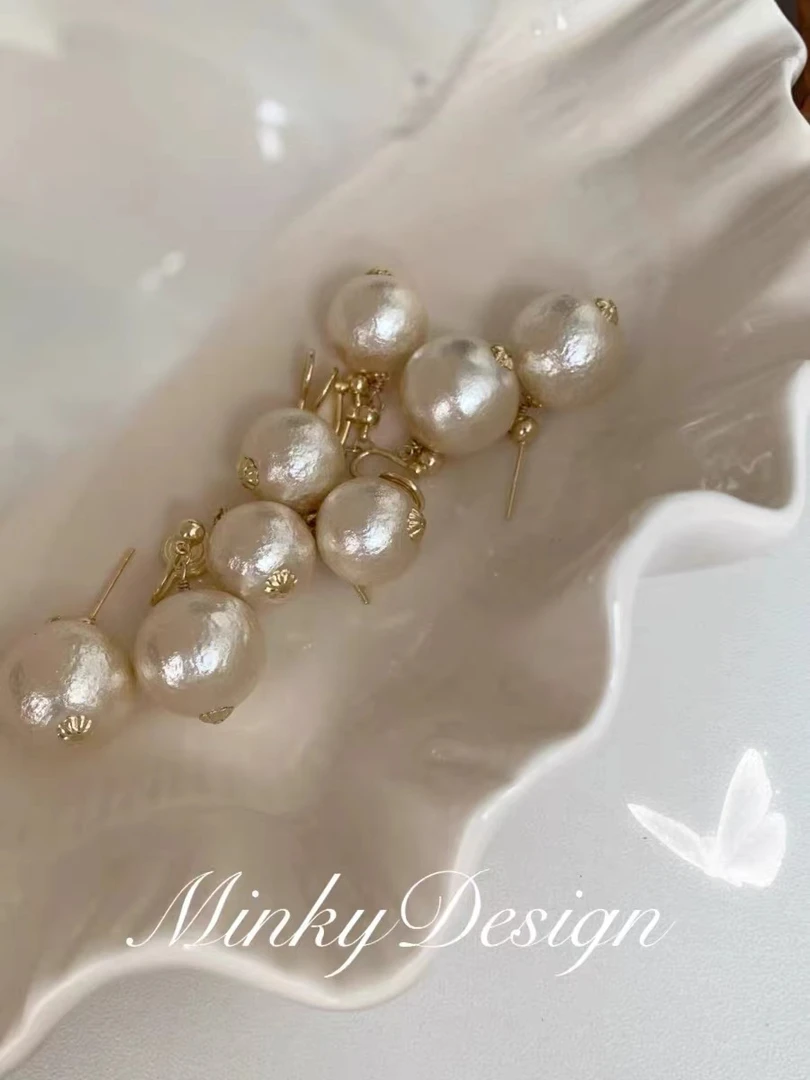 铜合金耳饰 不累耳棉花耳饰蚊香盘耳夹无耳洞女显瘦耳环