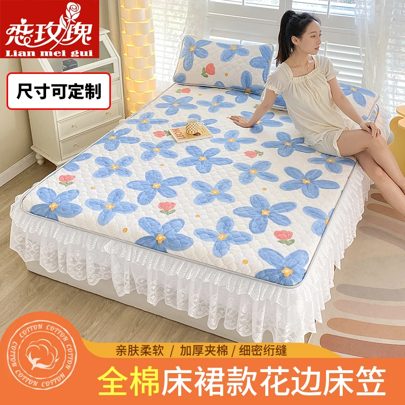 全棉床笠单件防滑席梦思床垫保护套被单纯棉床罩床裙款床单可定制