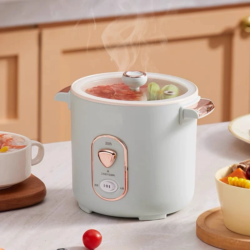 高品质玻璃盖陶瓷釉内胆1.2L多功能小电饭煲am