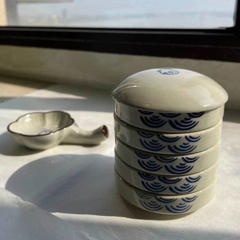 【5层调色盘】陶瓷国画调色盘 墨蝶水彩水粉颜料美术调色蝶