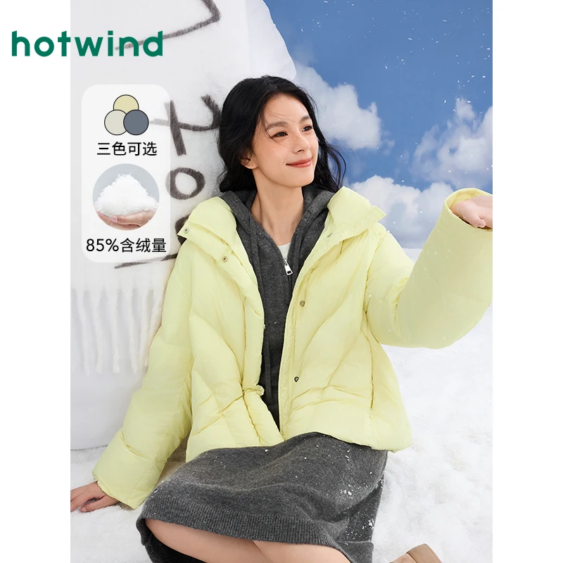 热风2024年冬季新款女士泡芙感羽绒服F12W4408