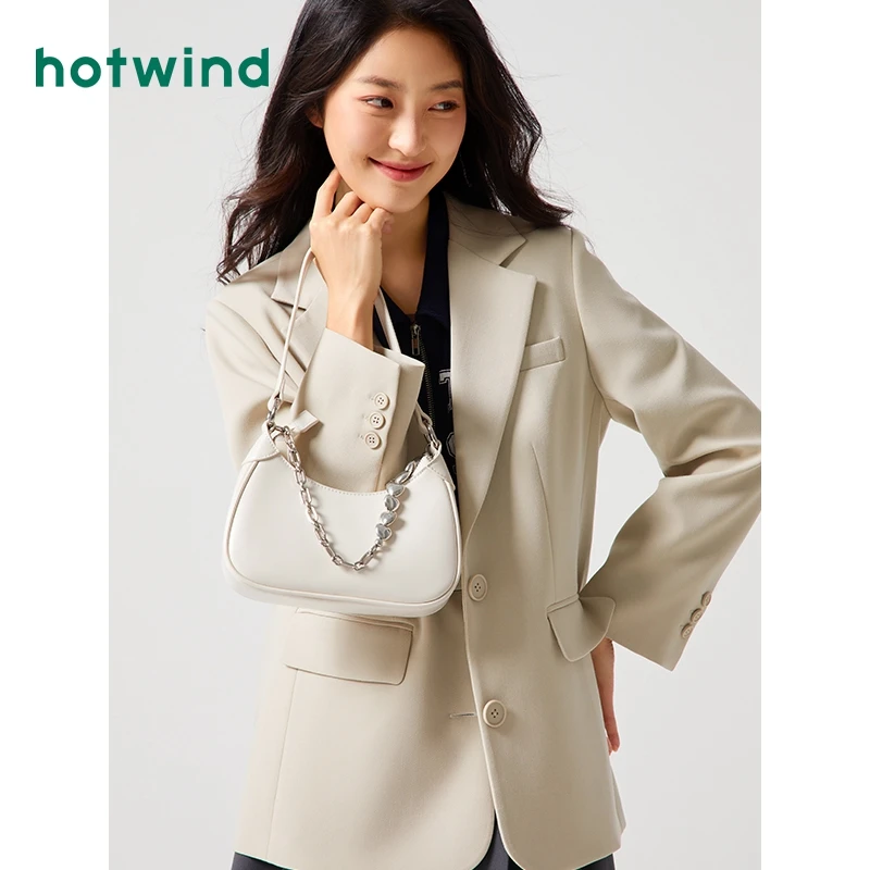 热风2023年秋季新款女士时尚百搭斜跨链条休闲腋下包简约B53W3311