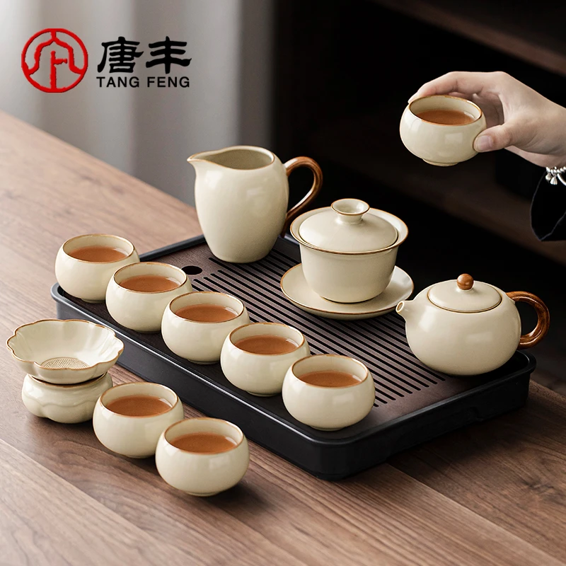 唐丰茶具茶台新中式客厅现代简约西施壶泡茶壶喝茶杯茶盘茶具套装