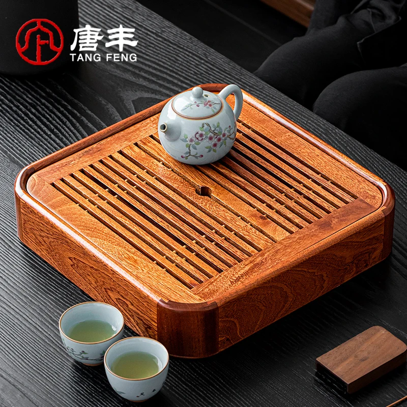 唐丰轻奢花梨木茶盘家用小型茶台高档沥水茶托盘储水式干泡台简约