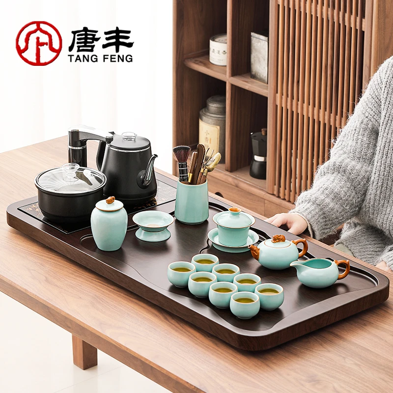 唐丰茶盘茶具套装中式家用办公泡茶台全自动一体烧水茶盘高档整套