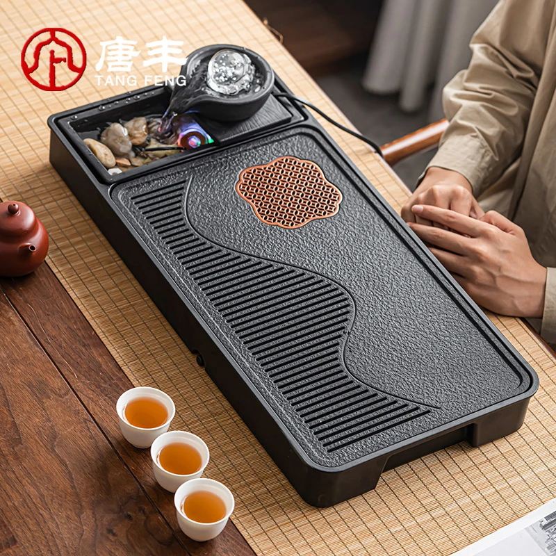唐丰茶盘流水专用干泡盘家用客厅高端蓄排一体茶海茶台沥水茶托盘