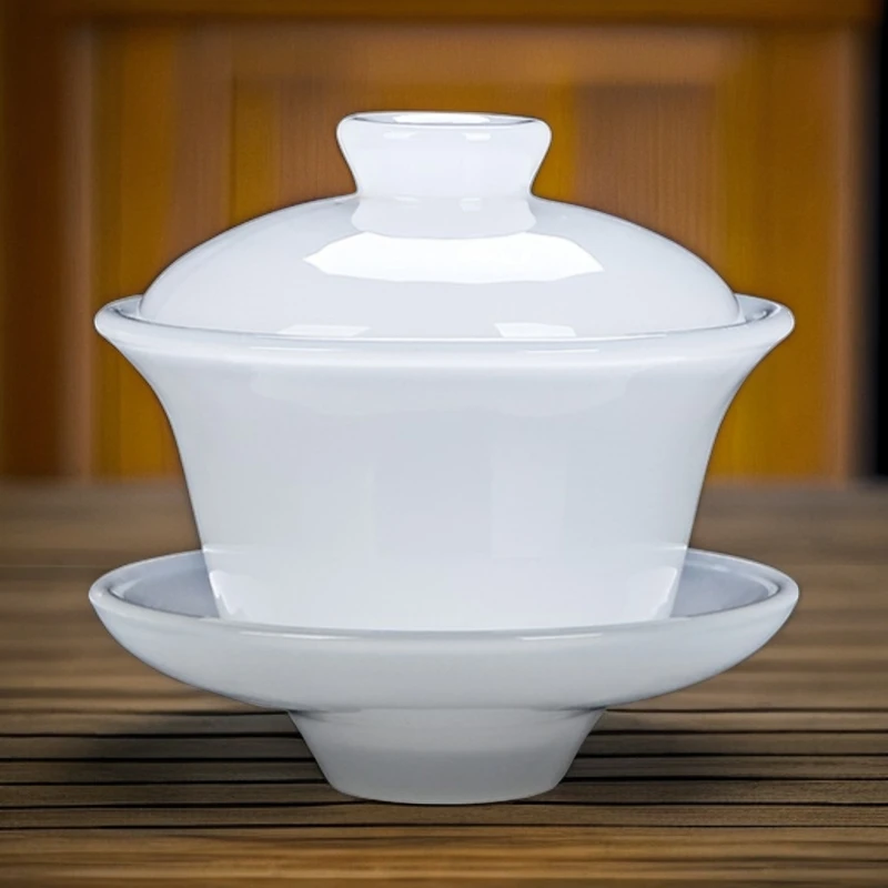 唐丰茶具古法琉璃三才盖碗单个大号家用功夫茶手抓碗泡茶碗瓷盖碗