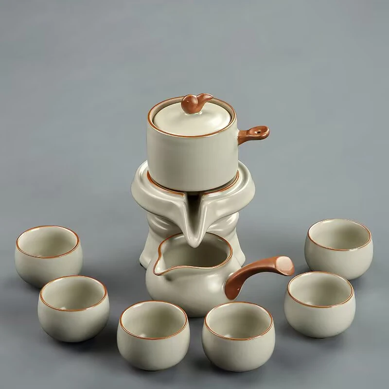 【唐丰】新款全套汝窑茶具套装家用轻奢高档懒人泡茶神器自动茶壶