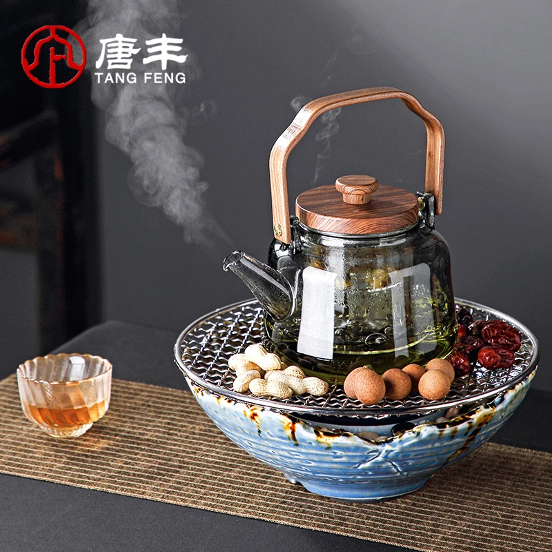 唐丰网红围炉煮茶电陶炉家用室内插电烤火炉冬日烤红薯装备全套S