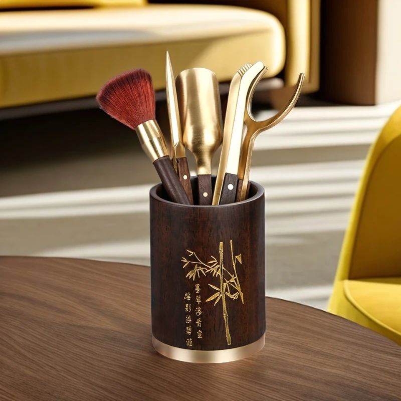 唐丰功夫茶具配件钛金茶道六君子茶夹茶勺茶刀筒养壶笔套装茶杯S