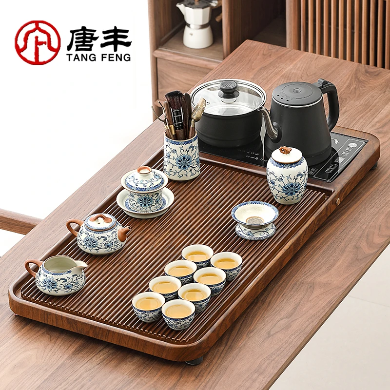 唐丰茶盘茶具套装一体式全自动烧水壶底部上水茶台一整套家用高档