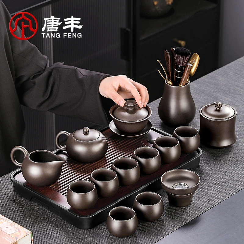唐丰紫砂茶具套装家用办公室桌面轻奢高档高端泡茶器茶壶茶杯茶道
