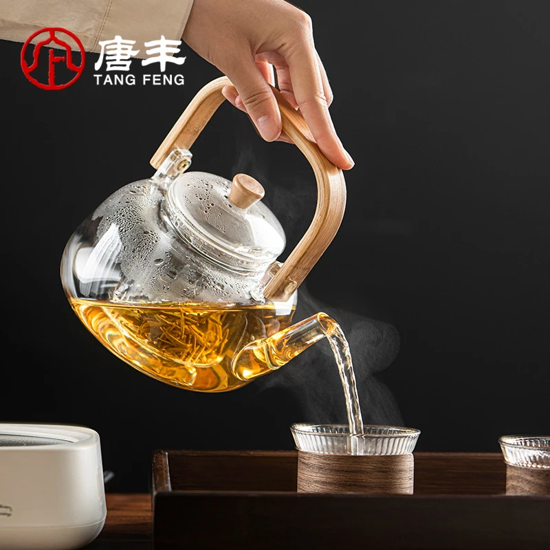 唐丰玻璃煮茶烧水壶加厚耐高温泡茶单壶电陶炉专用养生花茶蒸茶壶