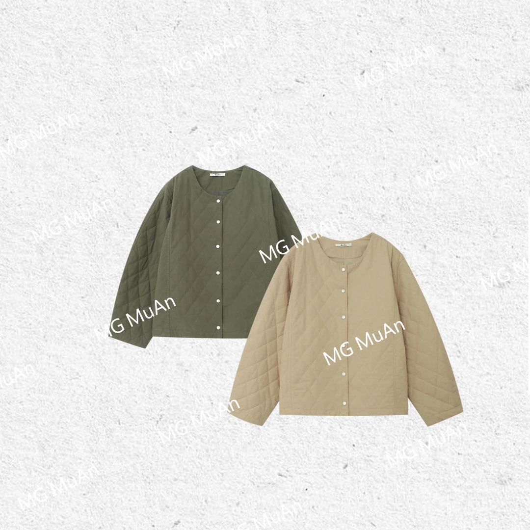 【华夫格棉服】muan定制宽松日杂风简约长袖棉服外套上衣女DS-6810