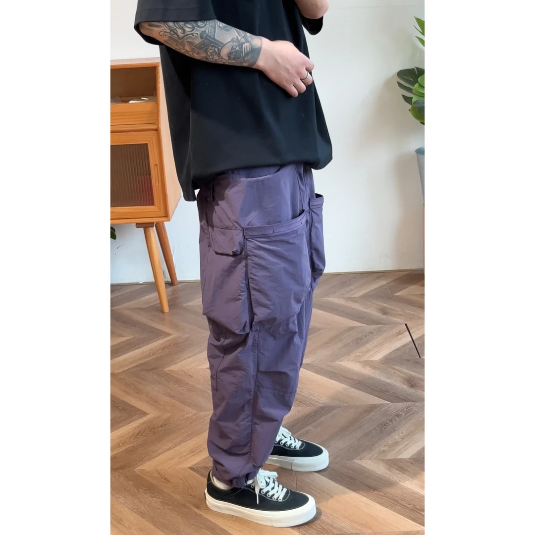 春夏新款多口袋工装裤（脚口可收缩）休闲裤百搭日系工装裤#0672