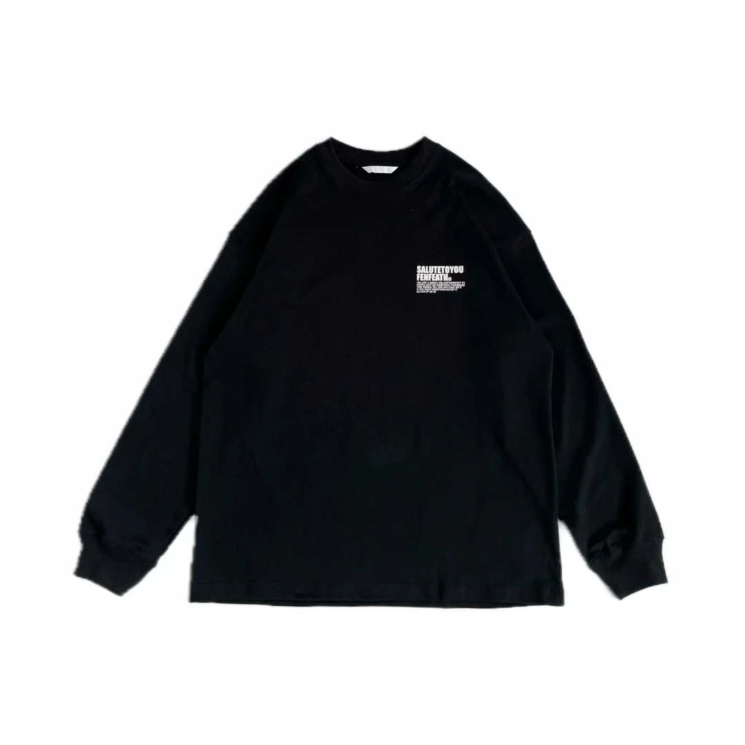 秋冬新款重磅阔版长袖字母T恤休闲美式宽松百搭#31