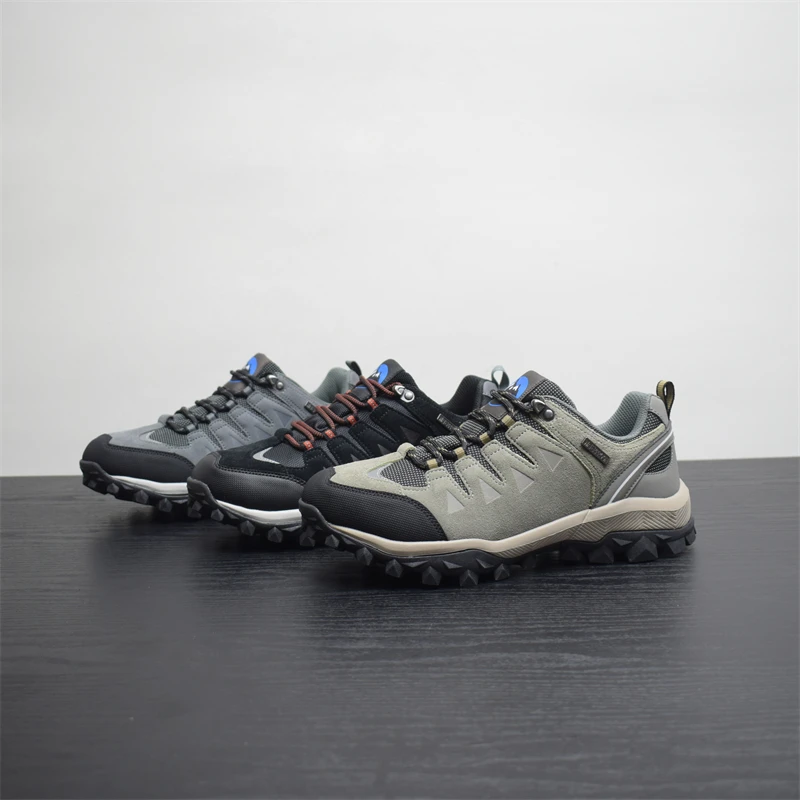 玻德利男款低帮户外防水休闲反毛皮户外徒步登山鞋