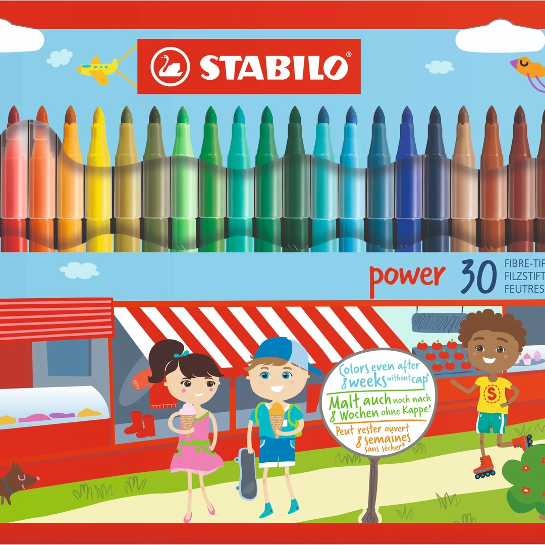 stabilo/思笔乐德国进口280动力乐水彩笔儿童绘画易水洗30色mg