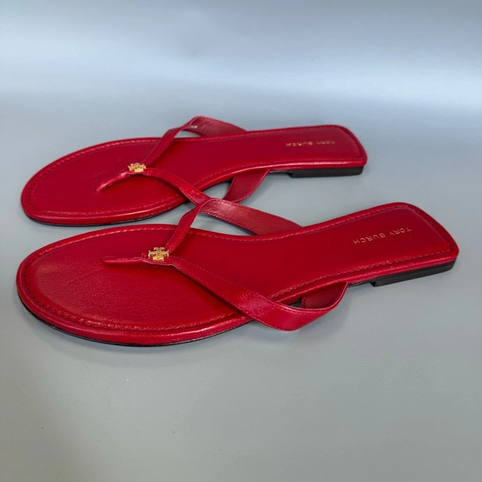 全新未使用 TORY BURCH/汤丽柏琦 056红色夹脚人字拖