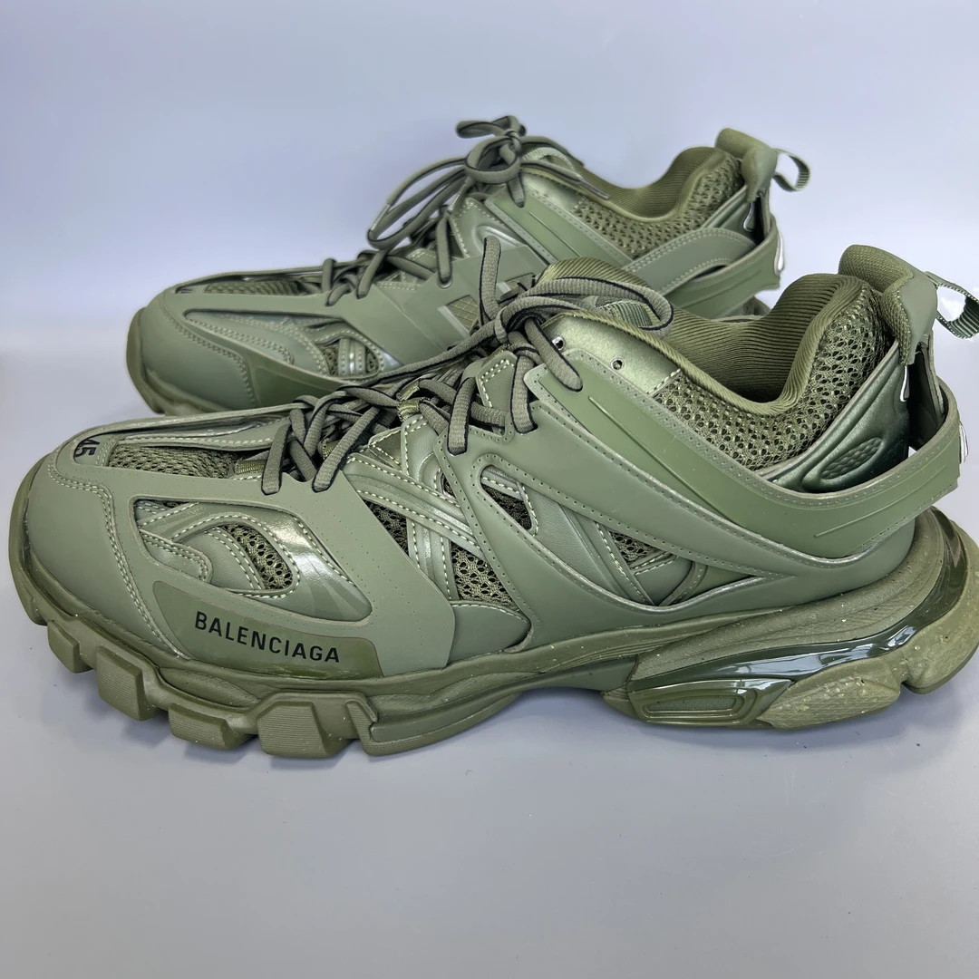 99新 Balenciaga/巴黎世家 340绿色厚底 系带拼接 运动低帮老爹鞋