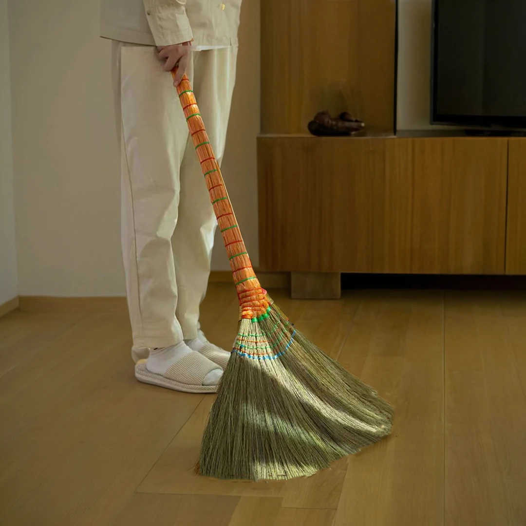 芒草张纯手工芒草扫把家用天然植物不粘头发加厚加宽高档扫帚除尘