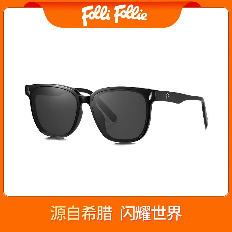 follifollie太阳镜百搭时尚大框墨镜遮阳男女同款偏光镜片90806