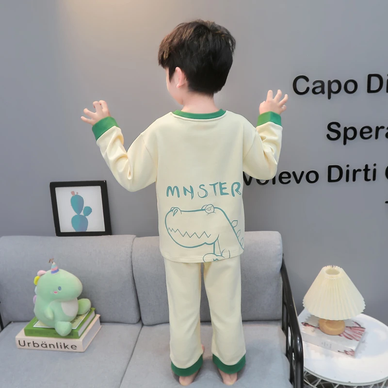 男童睡衣春秋长袖2025新款男孩宝宝秋季纯棉儿童秋款家居服套装